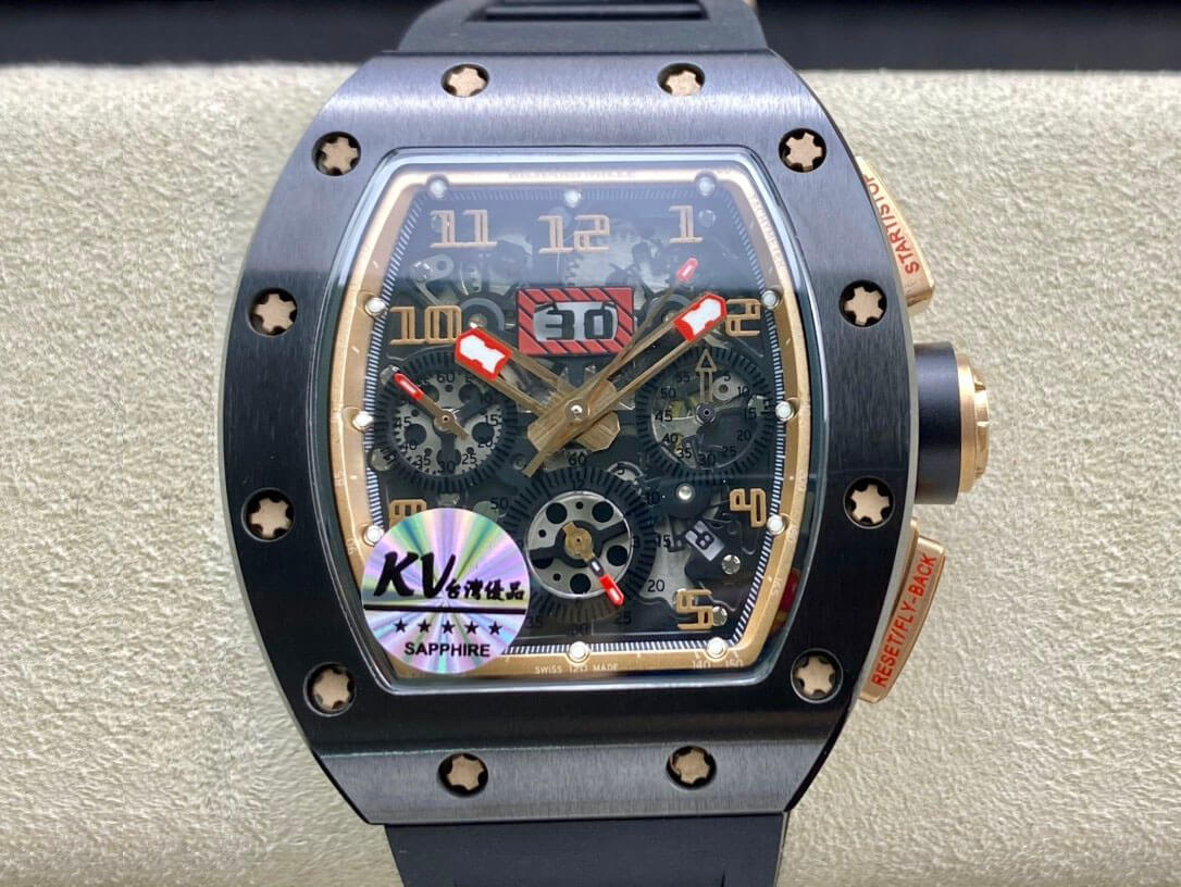Richard Mille RM011 KV Factory Black Ceramic Skeleton Dial Replica Watch Richard Mille RM011 KV Factory Black Ceramic Skeleton Dial Replica Watch