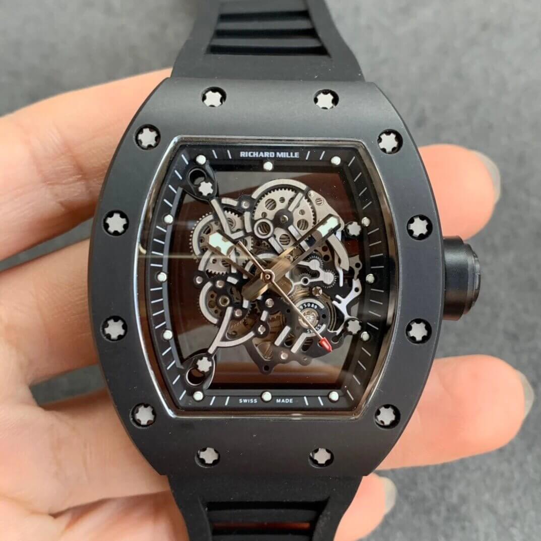 Richard Mille RM055 KV Factory V2 Black Ceramic Rubber Strap Replica Watch Richard Mille RM055 KV Factory V2 Black Ceramic Rubber Strap Replica Watch