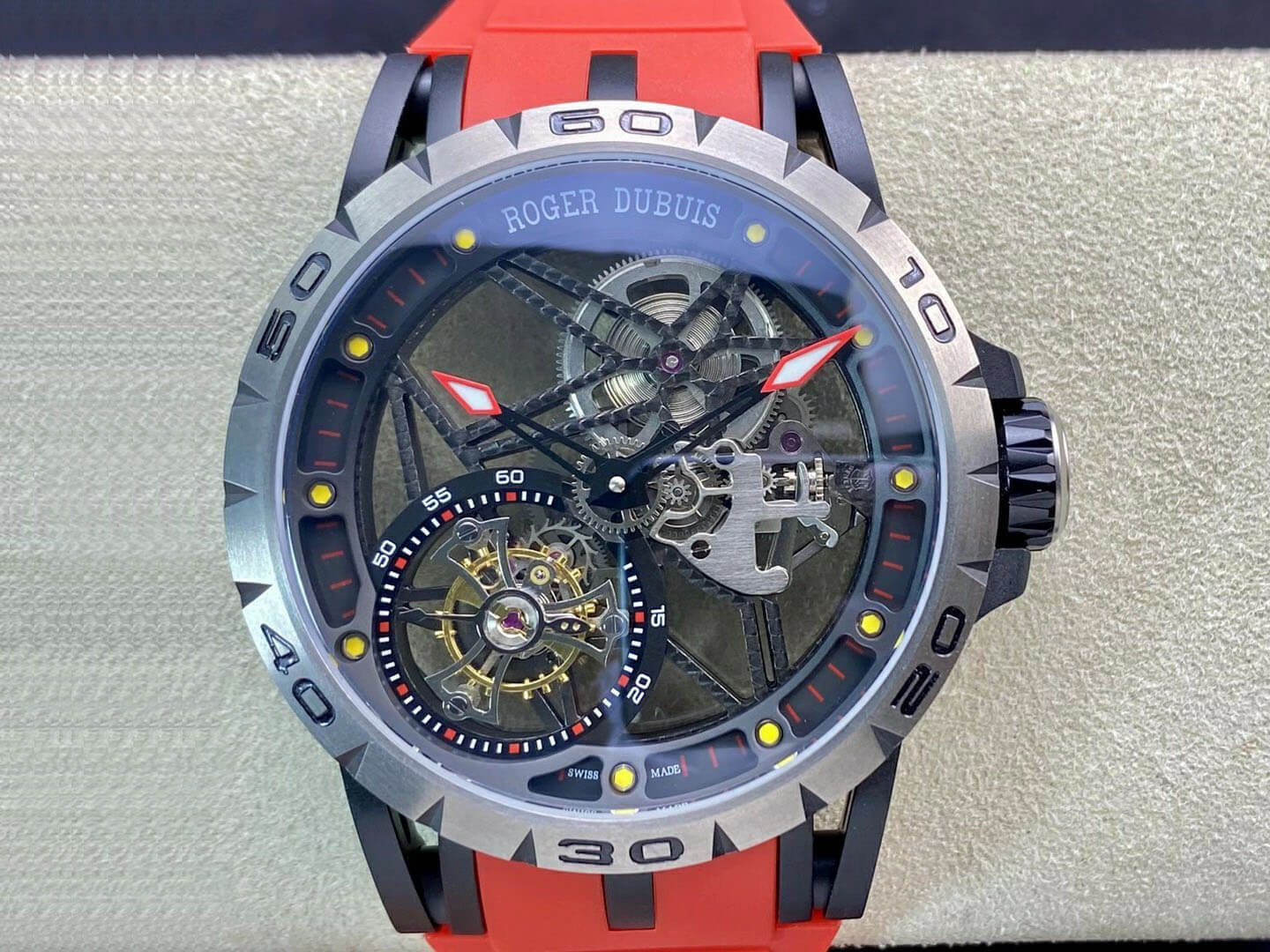 Roger Dubuis Excalibur RDDBEX0549 BBR Factory Tourbillon Titanium Case Replica Watch Roger Dubuis Excalibur RDDBEX0549 BBR Factory Tourbillon Titanium Case Replica Watch