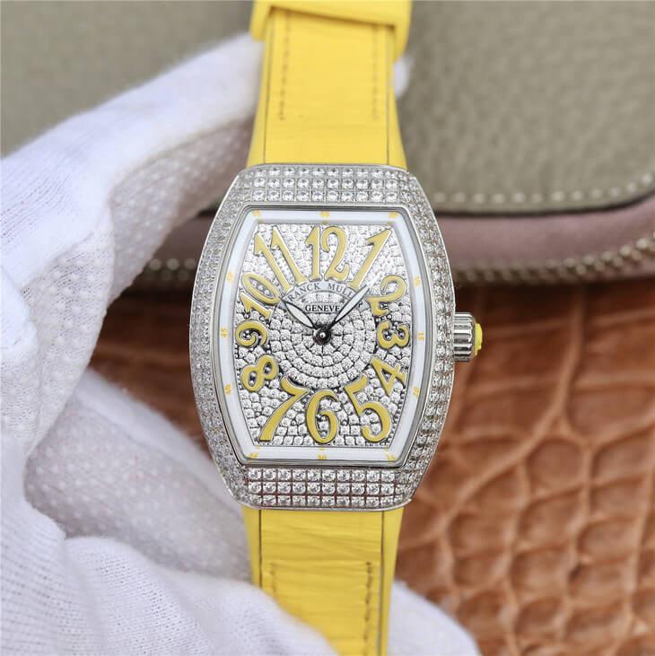 Franck Muller Vanguard Ladies ABF Factory Cowhide Strap Replica Watch Franck Muller Vanguard Ladies ABF Factory Cowhide Strap Replica Watch