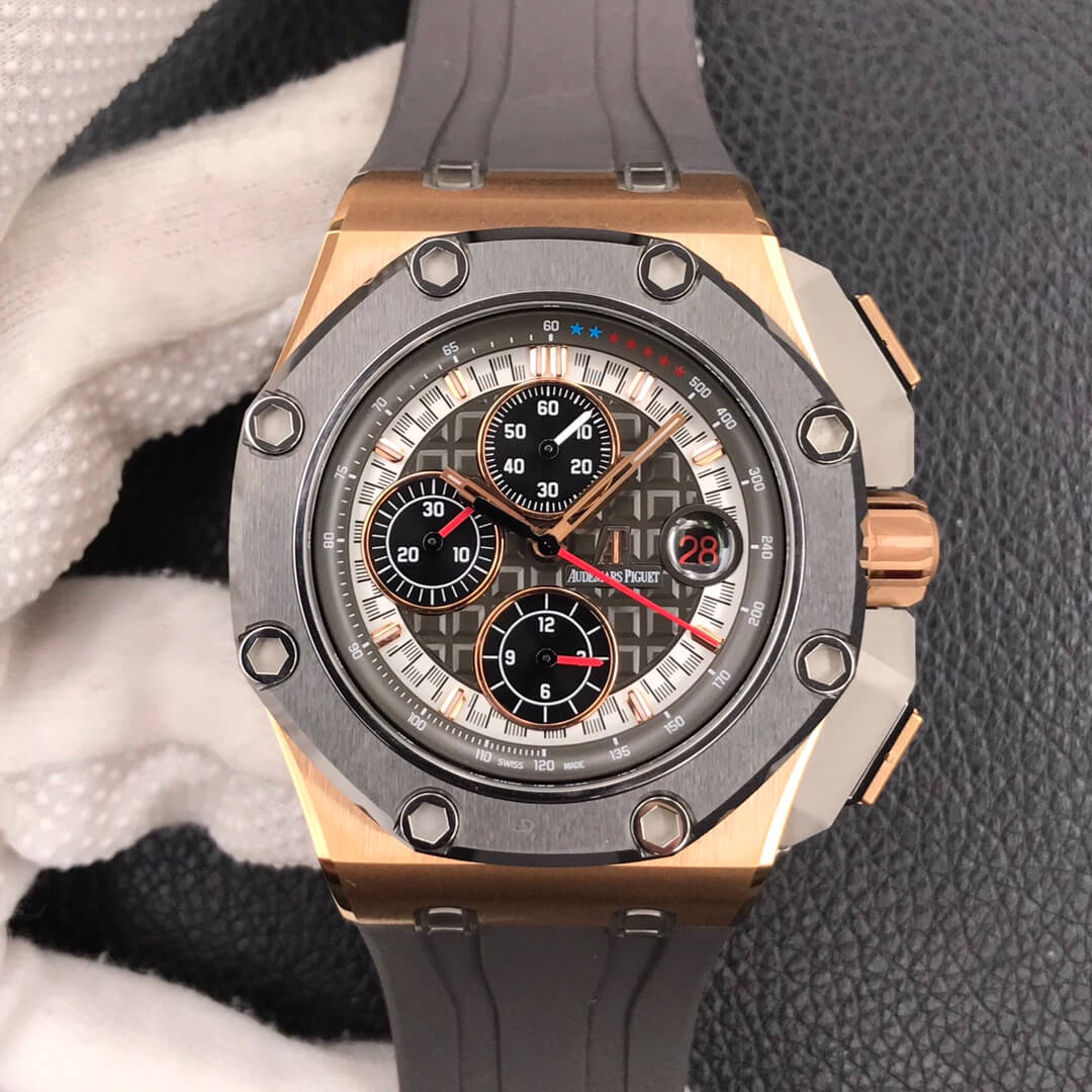 Audemars Piguet Royal Oak Offshore 26568OM.OO.A004CA.01 JF Factory Dark Grey Dial Replica Watch Audemars Piguet Royal Oak Offshore 26568OM.OO.A004CA.01 JF Factory Dark Grey Dial Replica Watch
