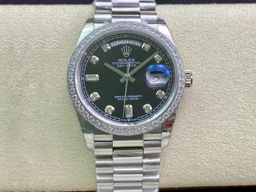 Rolex Day Date 118346 36MM EW Factory Diamond-set Bezel Replica Watch Rolex Day Date 118346 36MM EW Factory Diamond-set Bezel Replica Watch