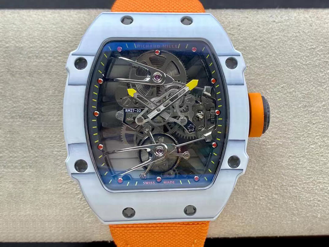 Richard Mille RM27-02 RM Factory Skeleton Tourbillon Orange Strap Replica Watch Richard Mille RM27-02 RM Factory Skeleton Tourbillon Orange Strap Replica Watch