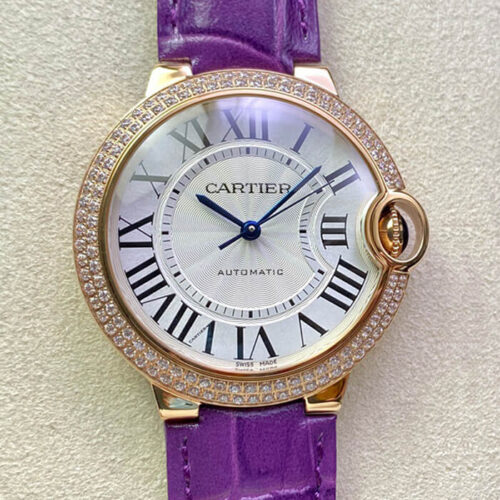 Ballon Bleu De Cartier 36MM WJBB0009 3K Factory Purple Leather Strap Replica Watch Ballon Bleu De Cartier 36MM WJBB0009 3K Factory Purple Leather Strap Replica Watch