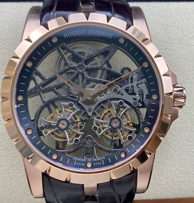 Roger Dubuis Excalibur RDDBEX0395 YS Factory Rose Gold Double Tourbillon Dial Replica Watch Roger Dubuis Excalibur RDDBEX0395 YS Factory Rose Gold Double Tourbillon Dial Replica Watch