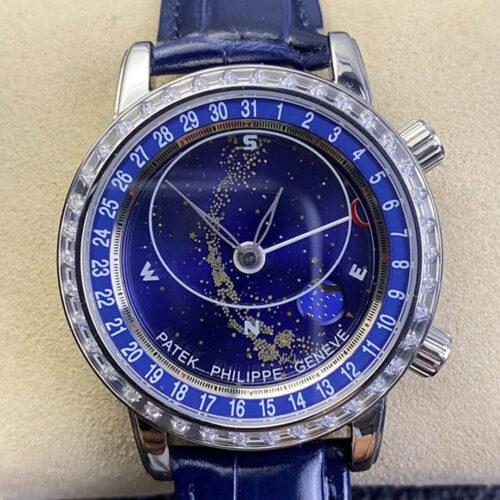 Patek Philippe Grand Complications 6104G-001 AI Factory Sky Moon Diamond Bezel Replica Watch Patek Philippe Grand Complications 6104G-001 AI Factory Sky Moon Diamond Bezel Replica Watch