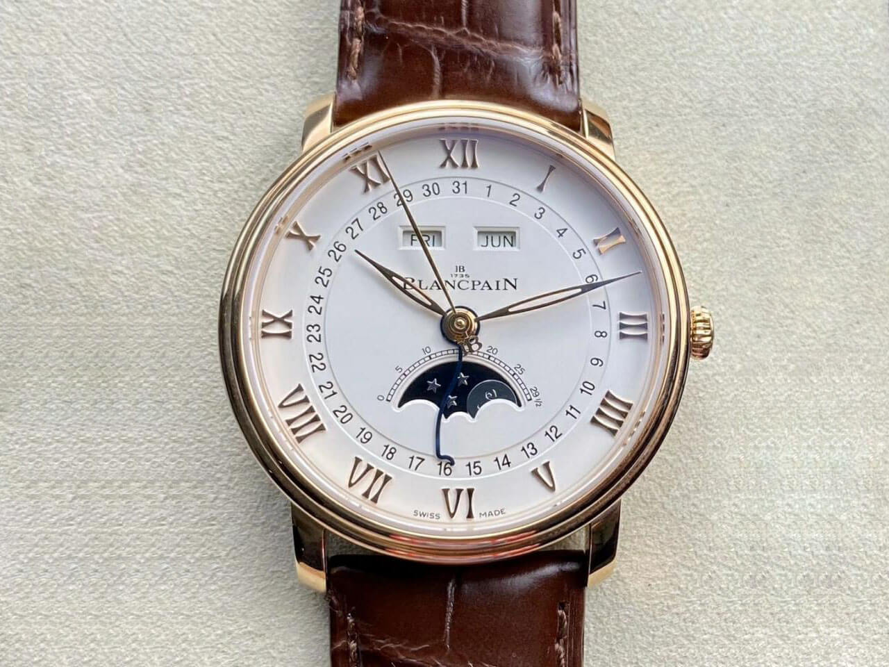 Blancpain Villeret 6654-3642-55B OM Factory V3 Rose Gold Case Replica Watch Blancpain Villeret 6654-3642-55B OM Factory V3 Rose Gold Case Replica Watch