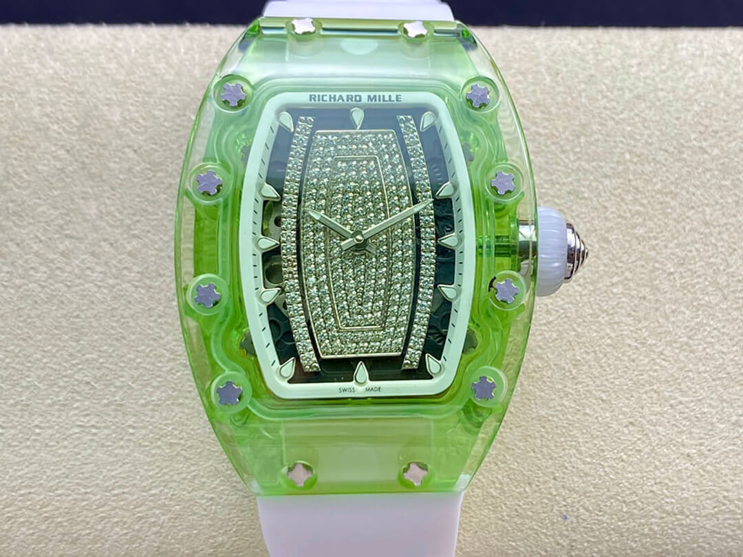 Richard Mille RM07-02 Pink Lady Sapphire RM Factory White Rubber Strap Replica Watch Richard Mille RM07-02 Pink Lady Sapphire RM Factory White Rubber Strap Replica Watch