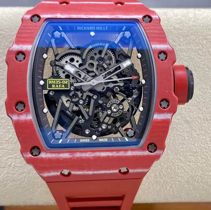 Richard Mille RM35-02 T+ Factory Red Carbon Fiber Skeleton Dial Replica Watch Richard Mille RM35-02 T+ Factory Red Carbon Fiber Skeleton Dial Replica Watch