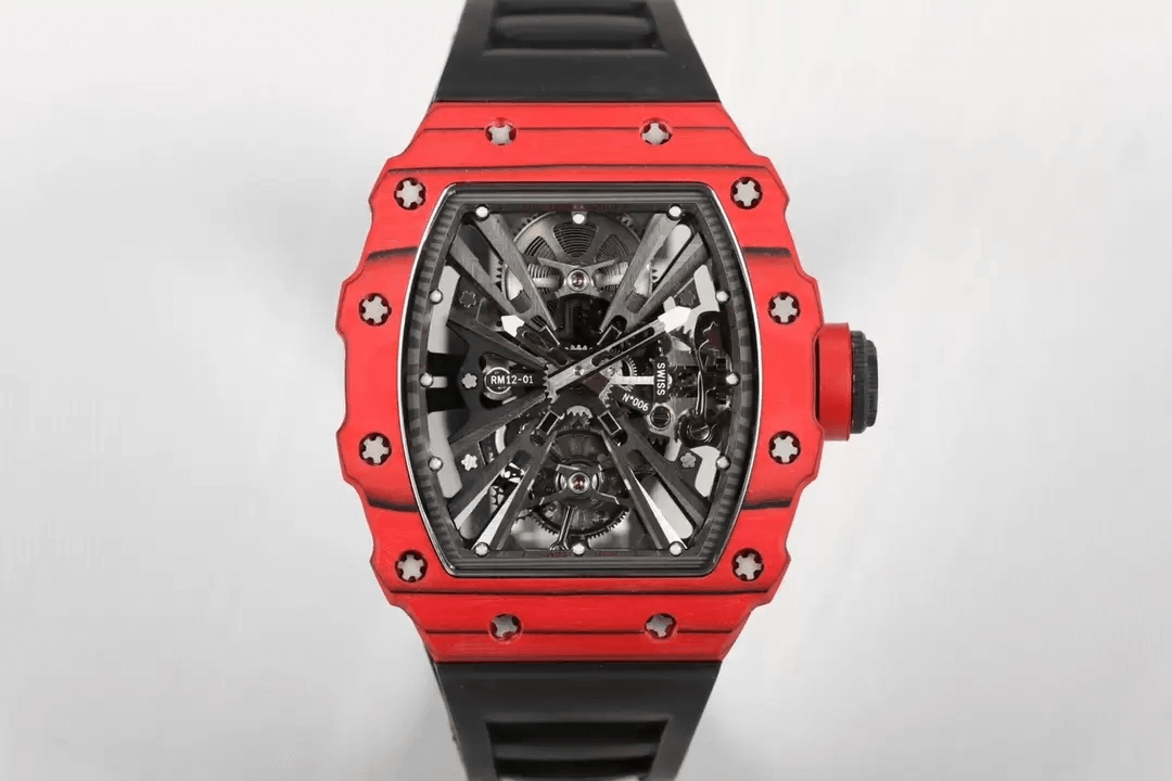 Richard Mille RM12-01 Tourbillon RM Factory Red Case Black Rubber Strap Replica Watch Richard Mille RM12-01 Tourbillon RM Factory Red Case Black Rubber Strap Replica Watch