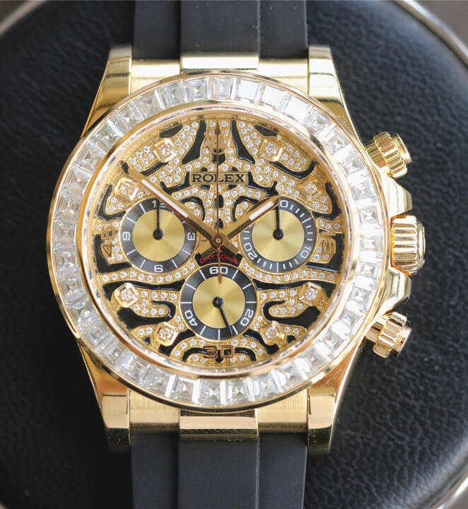 Rolex Cosmograph Daytona 116588 TBR Noob Factory Yellow Gold Diamond Bezel Replica Watch Rolex Cosmograph Daytona 116588 TBR Noob Factory Yellow Gold Diamond Bezel Replica Watch