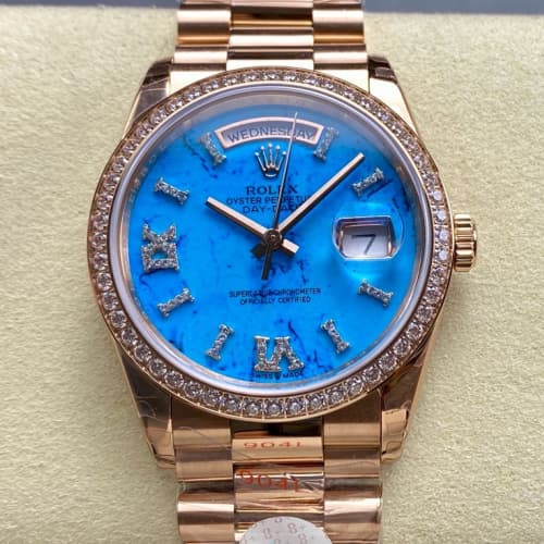 Rolex Day-Date m128345rbr-0064 8+ Factory solid bottom case back Replica Watch - Best Quality Replica Watches UK Swiss Watch Brands 1:1 Replica Fake Watch Rolex Day-Date m128345rbr-0064 8+ Factory solid bottom case back Replica Watch - Best Quality Replica Watches UK Swiss Watch Brands 1:1 Replica Fake Watch
