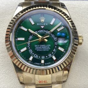 Rolex Sky-Dweller 336938-0007 NOOB Factory Gold color Strap Replica Watch - Best Quality Replica Watches UK Swiss Watch Brands 1:1 Replica Fake Watch