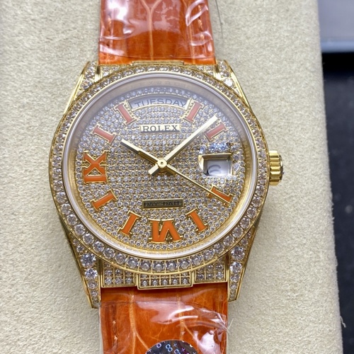 Rolex Oyster Perpetual M128158RBR-0002 8+ Factory Alligator Leather Strap Replica Watch - Best Quality Replica Watches UK Swiss Watch Brands 1:1 Replica Fake Watch