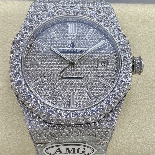 Audemars Piguet Royal Oak 15400ST.011 AMG Factory Diamond Bezel Replica Watch - Best Quality Replica Watches UK Swiss Watch Brands 1:1 Replica Fake Watch