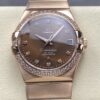 Omega Constellation 123.55.38.21.63.001 OM Factory Diamond Dial Replica Watch - Best Quality Replica Watches UK Swiss Watch Brands 1:1 Replica Fake Watch