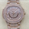 Patek Philippe Nautilus 7021-1R-001 GR Factory Full Diamond Replica Watch - Best Quality Replica Watches UK Swiss Watch Brands 1:1 Replica Fake Watch