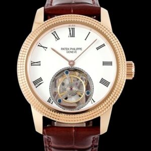 Patek Philippe Tourbillon RMS Factory Brown Strap Replica Watch - Best Quality Replica Watches UK Swiss Watch Brands 1:1 Replica Fake Watch
