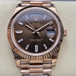 Rolex Day-Date m228235-0003 QF Factory Rose Gold Replica Watch - Best Quality Replica Watches UK Swiss Watch Brands 1:1 Replica Fake Watch