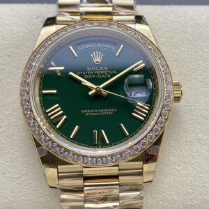 Rolex Day-Date m228348rbr-0040 QF Factory Diamond-Set Bezel Replica Watch - Best Quality Replica Watches UK Swiss Watch Brands 1:1 Replica Fake Watch