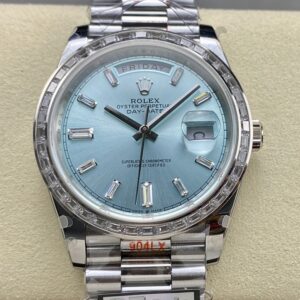 Rolex Day-Date m228396tbr-0002 QF Factory Silver Strap Replica Watch - Best Quality Replica Watches UK Swiss Watch Brands 1:1 Replica Fake Watch