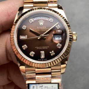 Rolex Day-Date m128235-0037 QF Factory Gradient Brown Dial Replica Watch - Best Quality Replica Watches UK Swiss Watch Brands 1:1 Replica Fake Watch