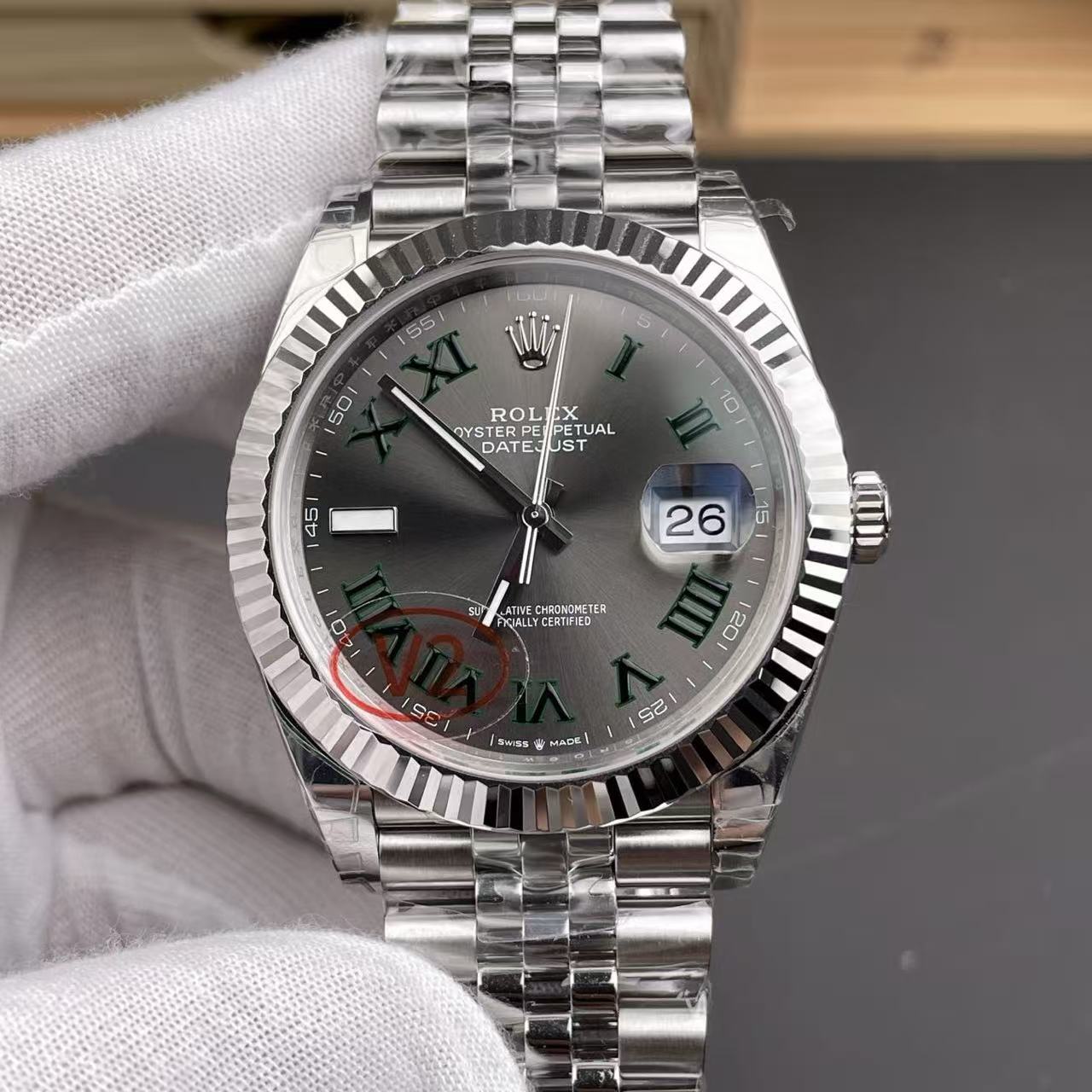 Rolex Datejust m126334-0022 VS Factory V2 Large Calendar Replica Watch - Best Quality Replica Watches UK Swiss Watch Brands 1:1 Replica Fake Watch