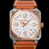Bell & Ross Instruments BR03A-WH-STPG-SCA BR Factory Red Gold Bezel Replica Watch - Best Quality Replica Watches UK Swiss Watch Brands 1:1 Replica Fake Watch