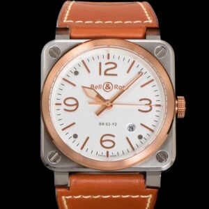 Bell & Ross Instruments BR03A-WH-STPG-SCA BR Factory Red Gold Bezel Replica Watch - Best Quality Replica Watches UK Swiss Watch Brands 1:1 Replica Fake Watch